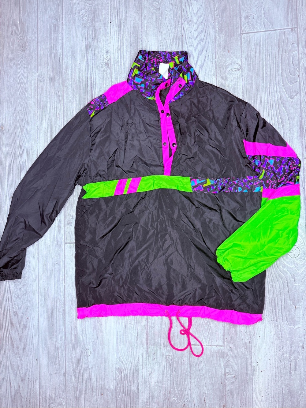 Spirit Halloween 90s windbreaker style costume retro y2k long sleeve